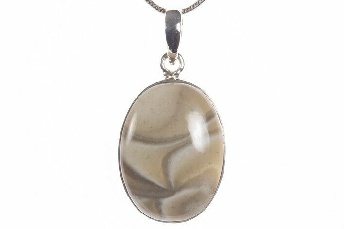 Striped Flint Pendant (Necklace) - Sterling Silver #339823